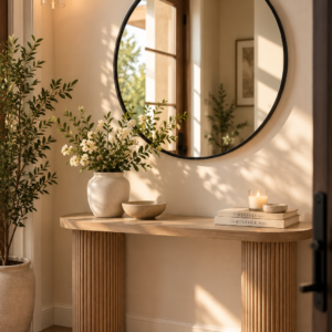 32-Inch Black Round Wall Mirror