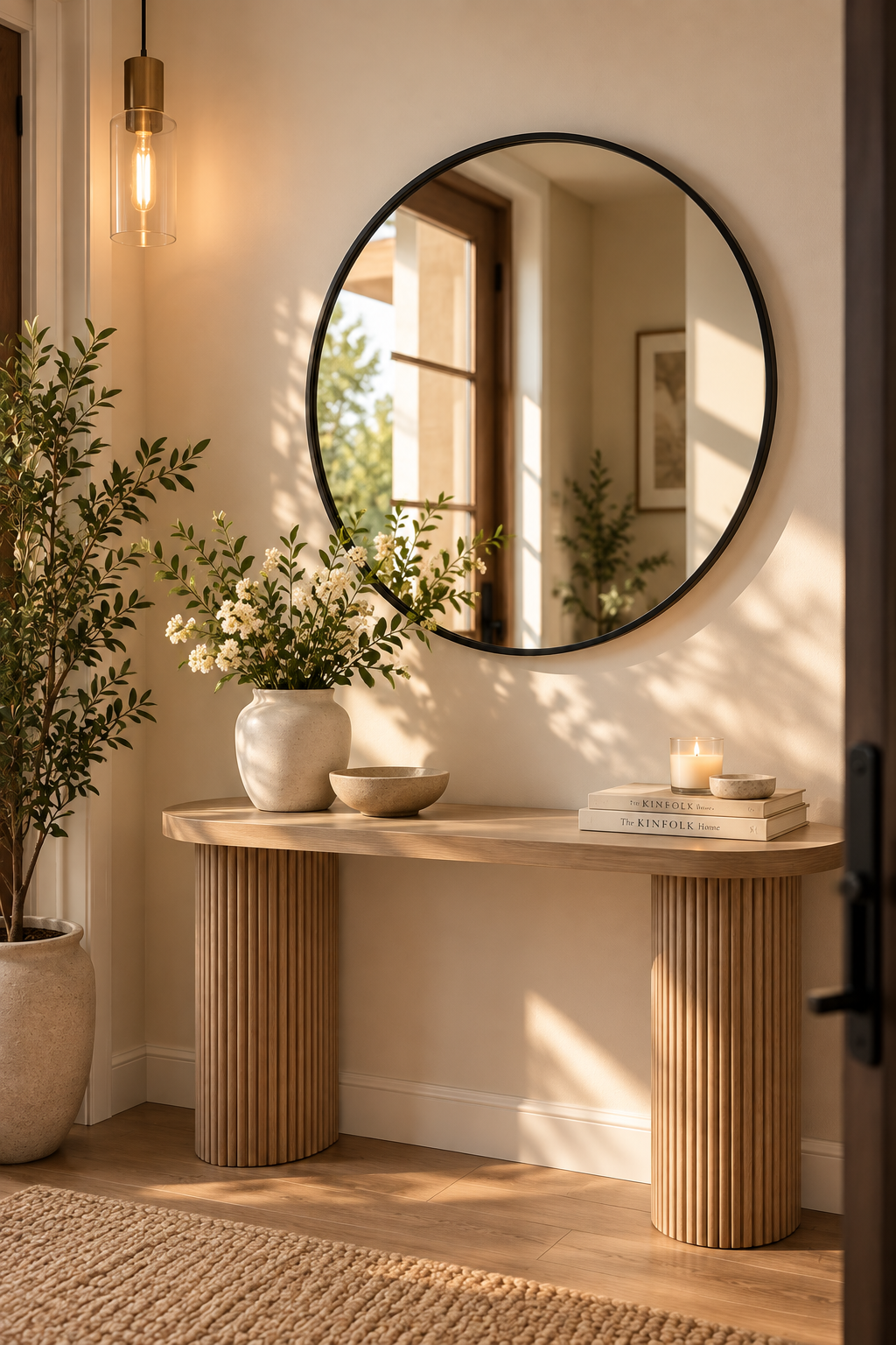 32-Inch Black Round Wall Mirror