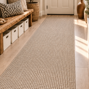KOZYFLY 2x6 boho runner rug in beige tan and brown