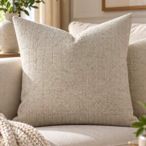 Khaki decorative pillow covers 18x18 with soft textured polyester fabric