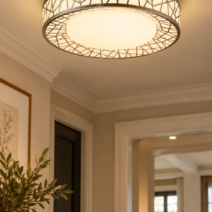 12 inch LED flush mount ceiling light in brushed nickel